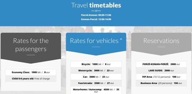 alpin ferry fierze timetable