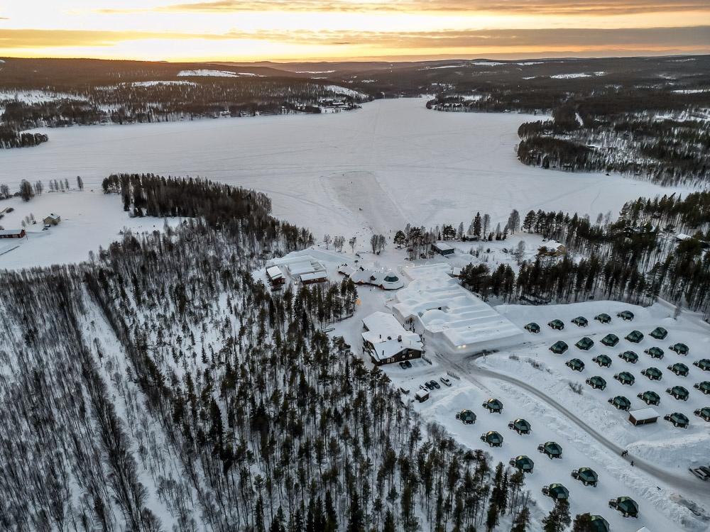 Arctic SnowHotel and Glass Igloos drone 4