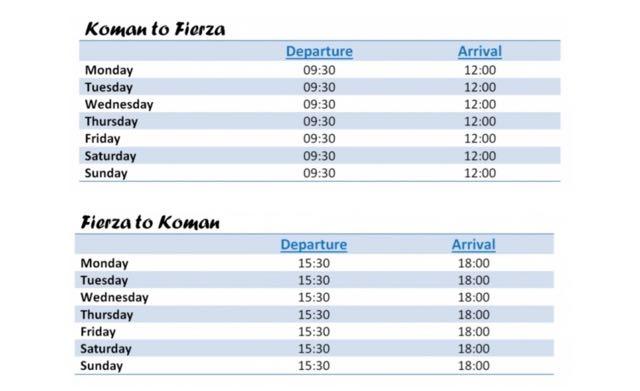 rozafa ferry timetable