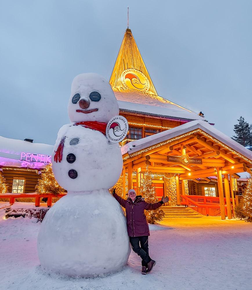 Santa claus village snowman