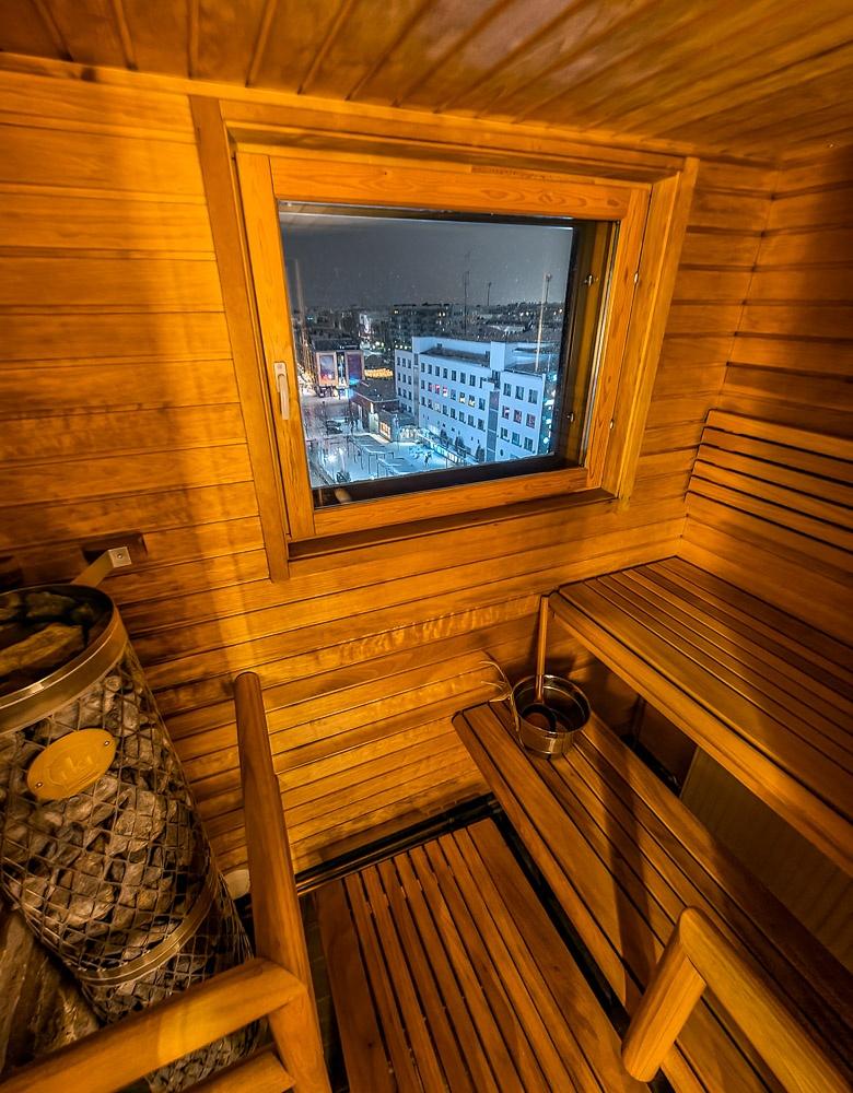santas hotel santa claus Sauna view