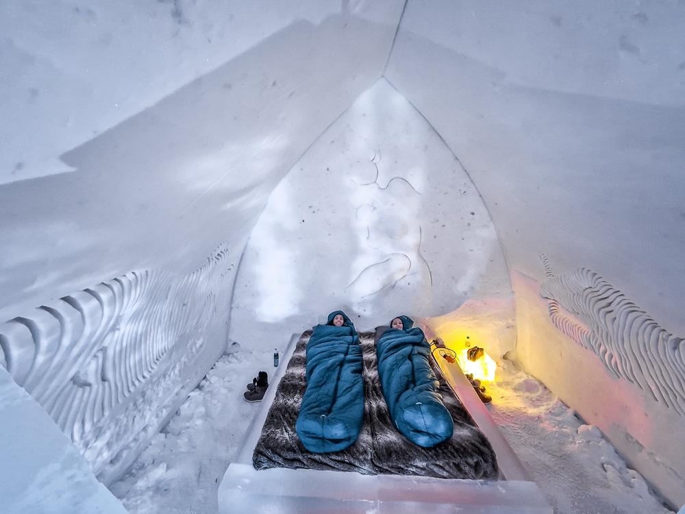 sleeping in ice hotel rovaniemi arctic snowhotel