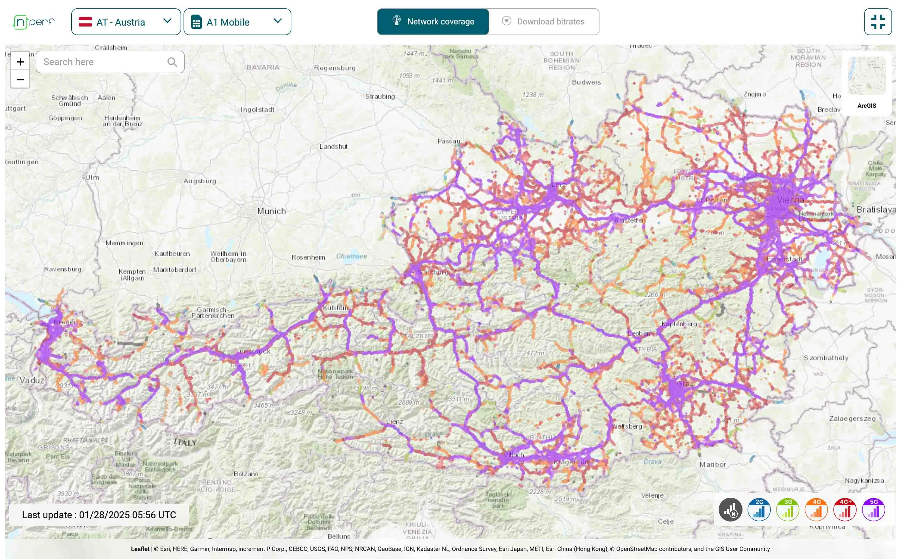 a1 4g 5g network coverage map austria 2025
