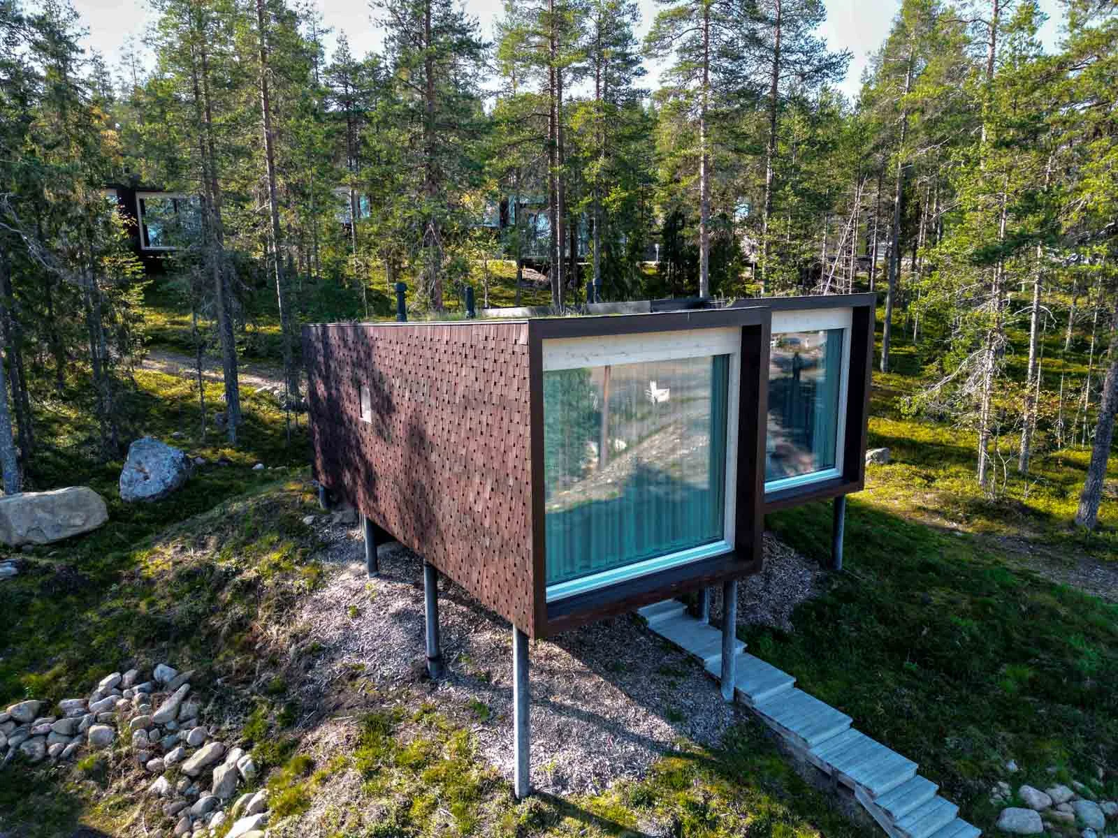 arctic treehouse hotel drone 2
