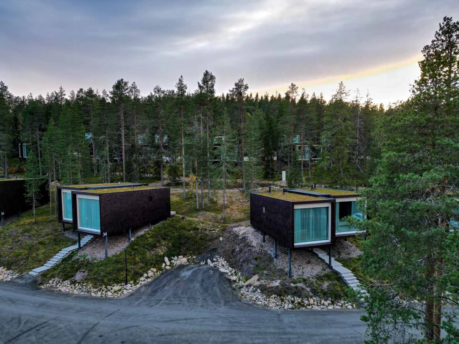 arctic treehouse hotel drone 6