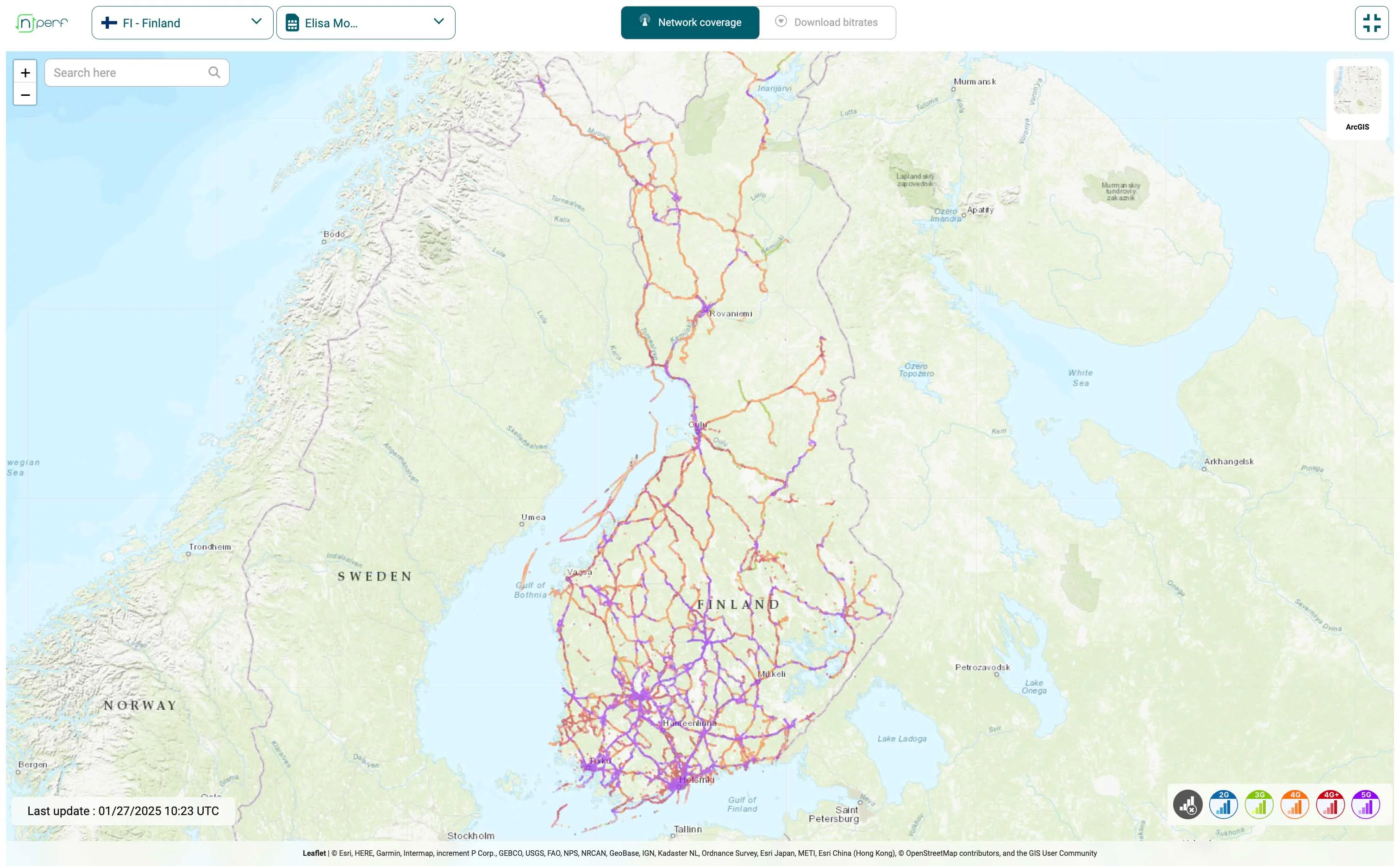 elisa 4g 5g network coverage map finland 2025
