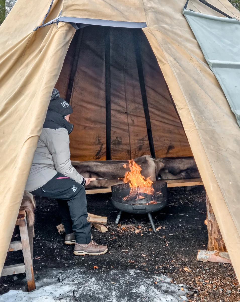silver birch tipi tent 2