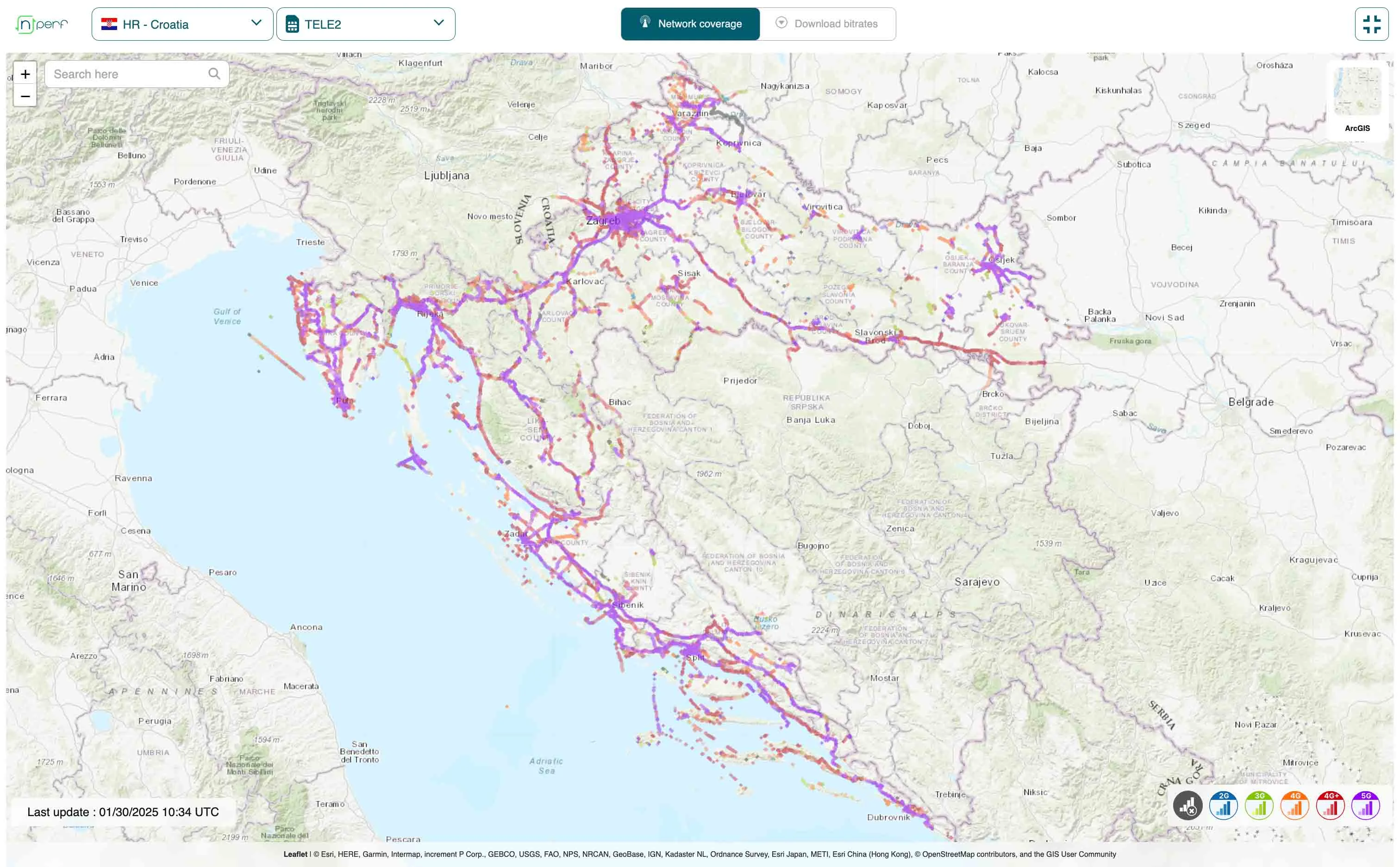 telemach 4g 5g network coverage map croatia 2025